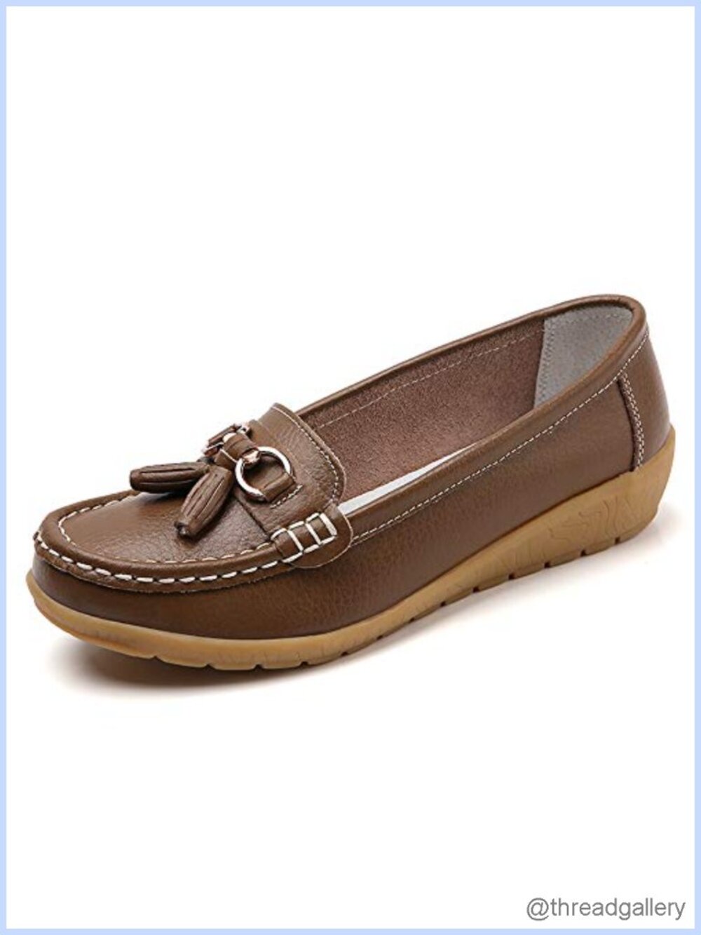 Split Leather Loafers Women Slip-On Comfort Walking Mocc Flat Shoes
